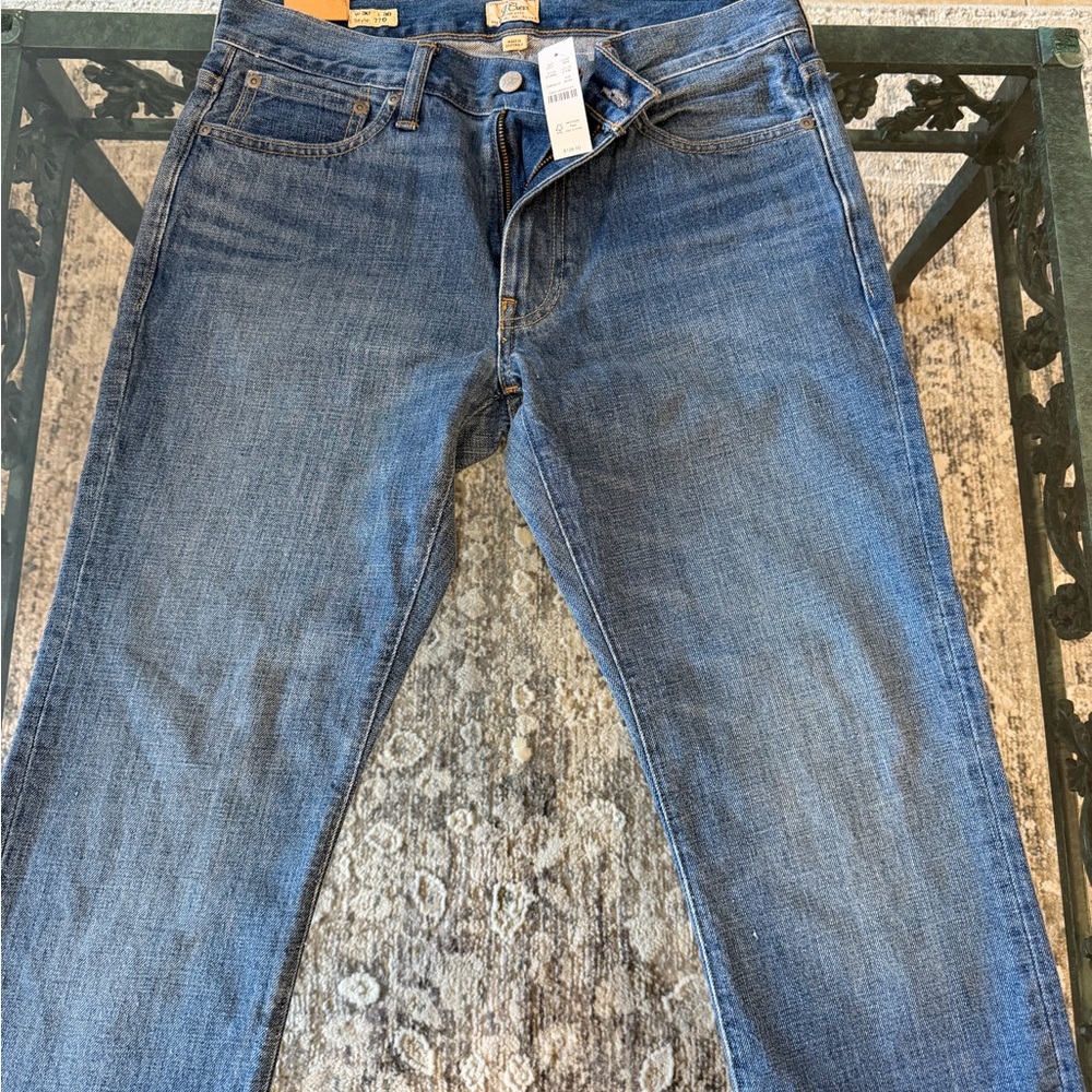J. Crew Slim Straight Jeans in Medium Blue Wash
